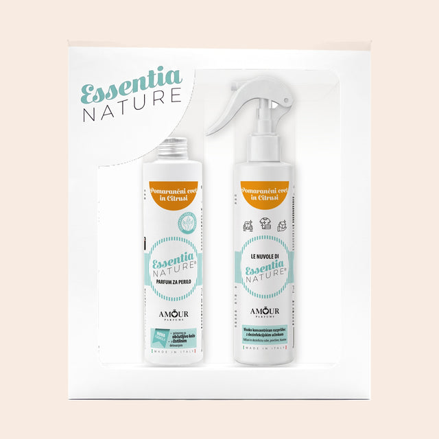 Poklon set Essentia Nature Citrusi i cvijet naranče – parfem za rublje 250 ml i mirisni sprej 250 ml u poklon kutiji