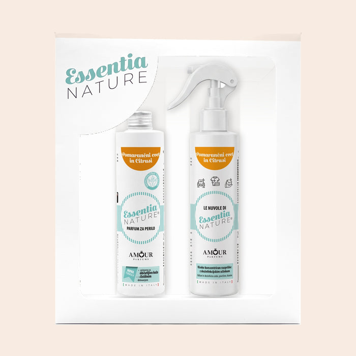 Poklon set Citrusi i cvijet naranče – parfem za rublje + mirisni sprej 250 ml