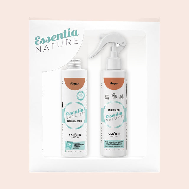 Poklon set Essentia Nature Argan – parfem za rublje 250 ml i mirisni sprej 250 ml u poklon kutiji