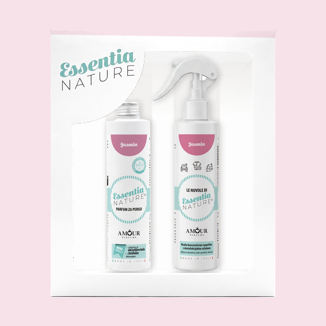 Poklon set Essentia Nature Jasmin – parfem za rublje 250 ml i mirisni sprej 250 ml u poklon kutiji