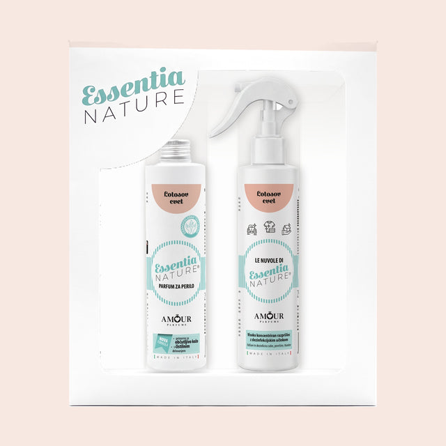 Poklon set Essentia Nature Lotosov cvijet – parfem za rublje 250 ml i mirisni sprej 250 ml u poklon kutiji