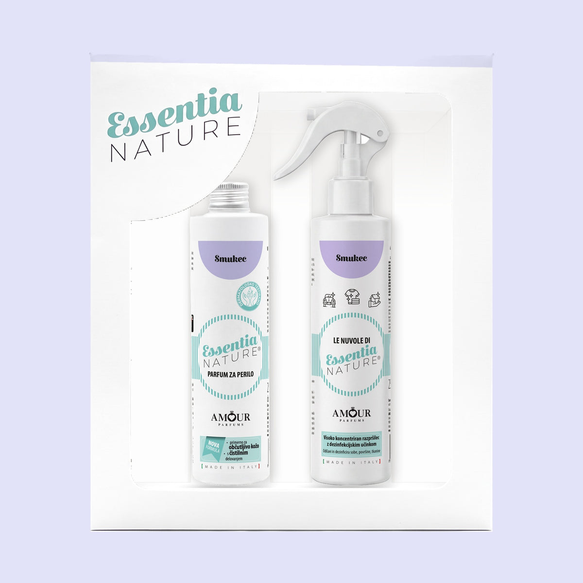 Essentia Nature Talc gift set - laundry perfume 250 ml and fragrance spray 250 ml in a gift box