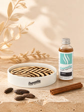 Tonka air freshener with ceramic base - ceramic dish with wooden rosette and 80 ml of fragrance