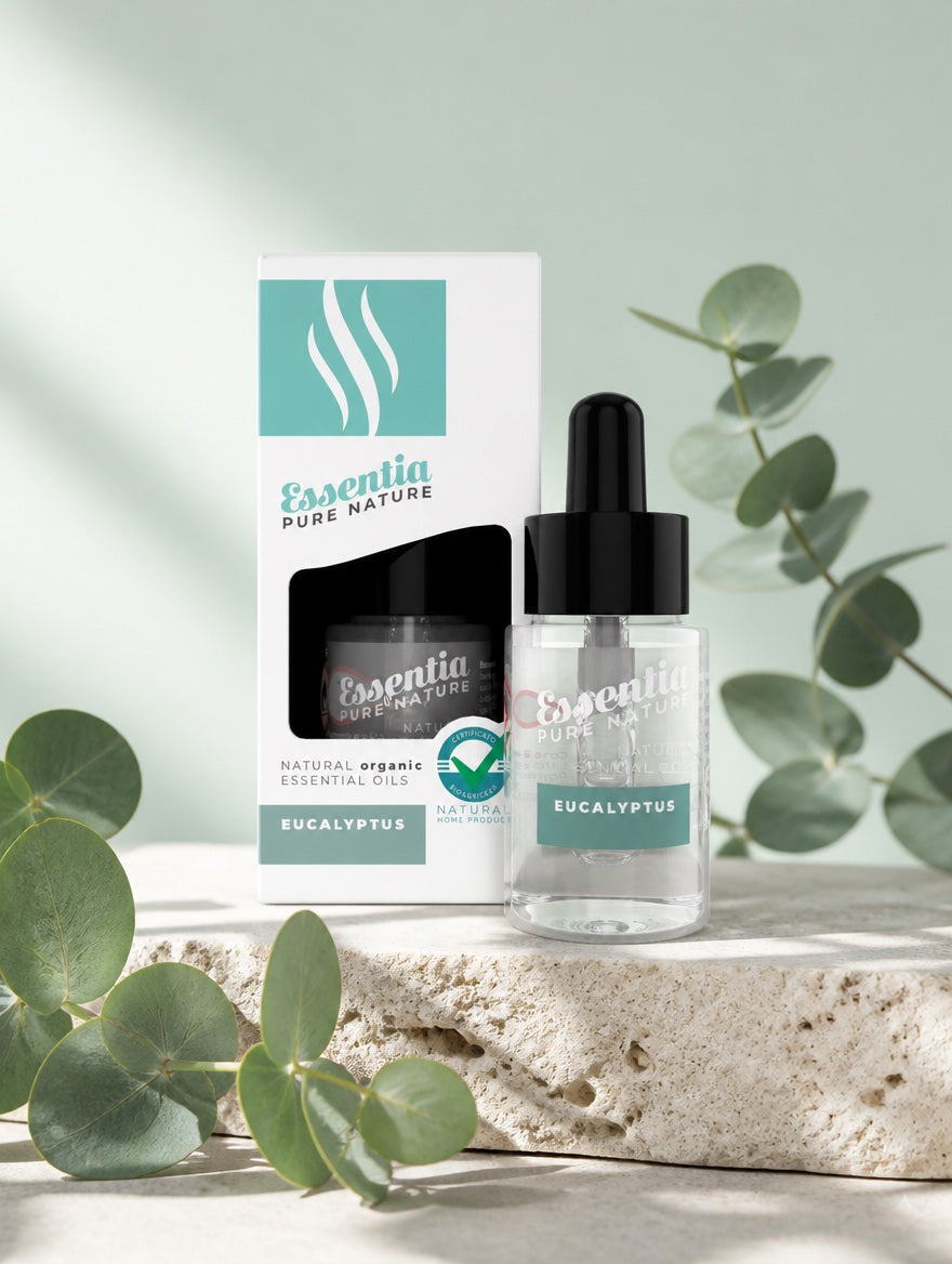Essentia Pure Nature natural essential oil Eucalyptus with eucalyptus sprigs