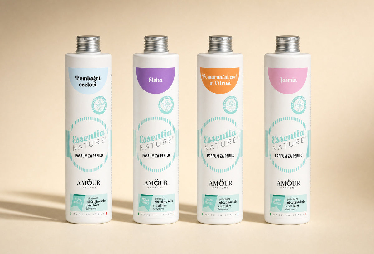 Essentia Nature laundry perfumes - cotton blossoms, lavender, orange blossom and citrus, jasmine