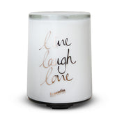 Ultrasonic diffuser with pearlescent finish - white LIVE LAUGH LOVE